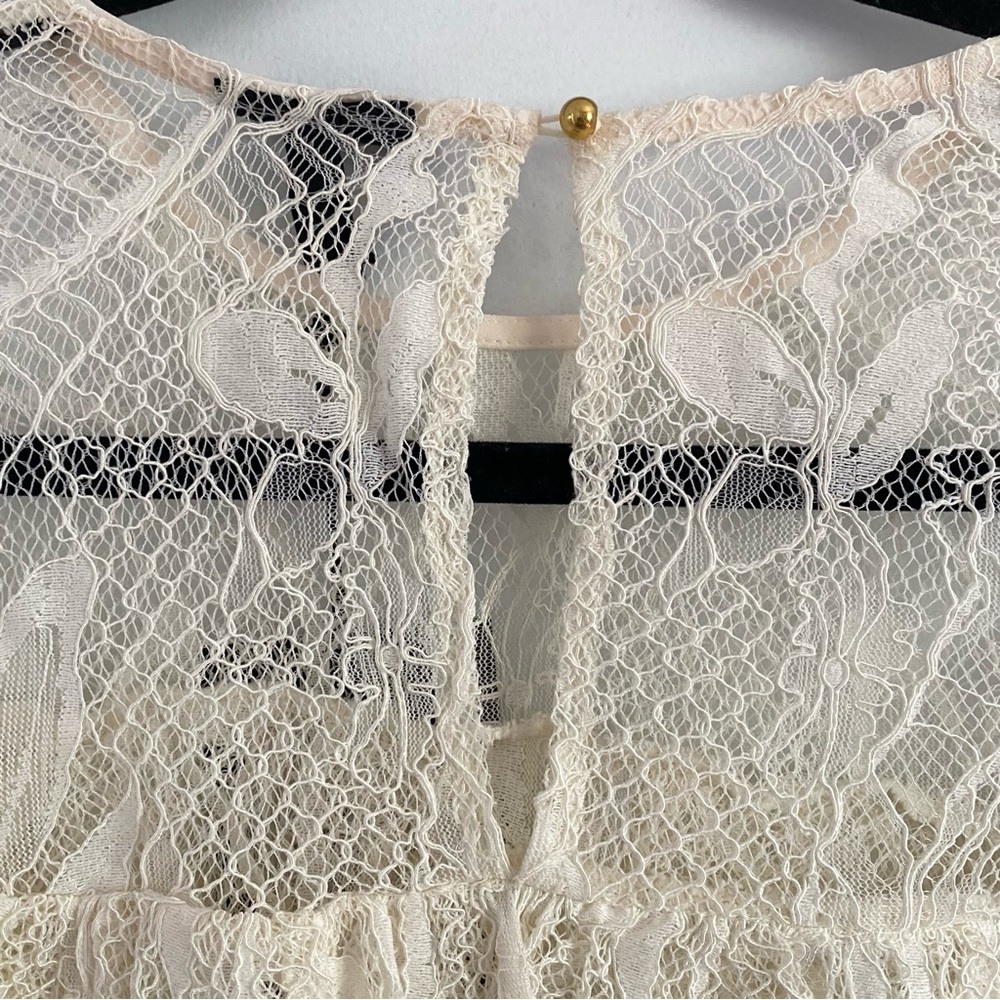 Who what wear lace layered white/cream long sleeve blouse - Picture 6 of 6